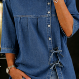 Erika - Vintage Denim Bluse Lang