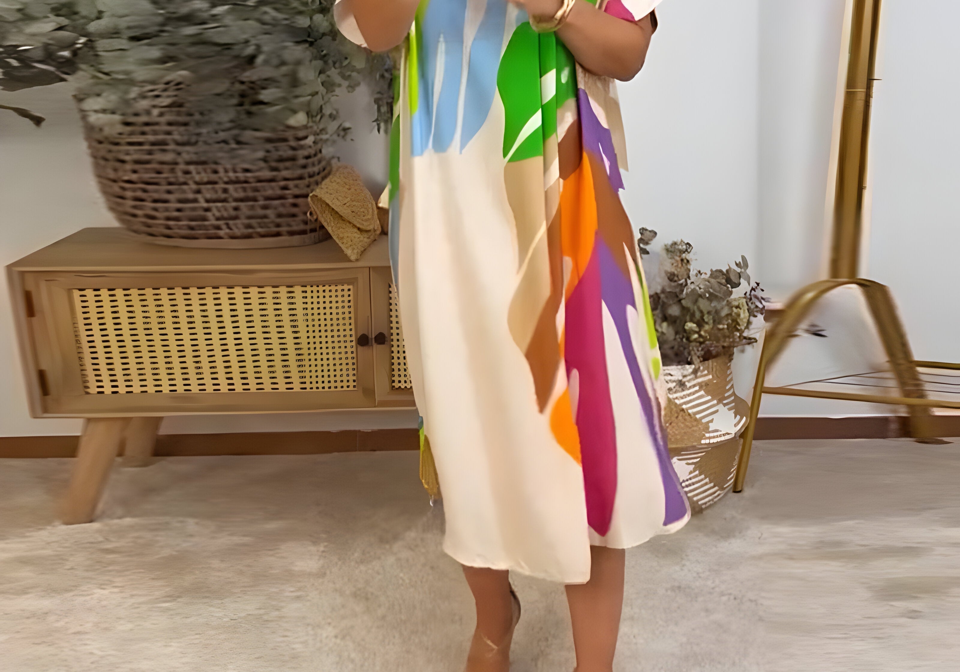 Rianna | Abstract Print Dress