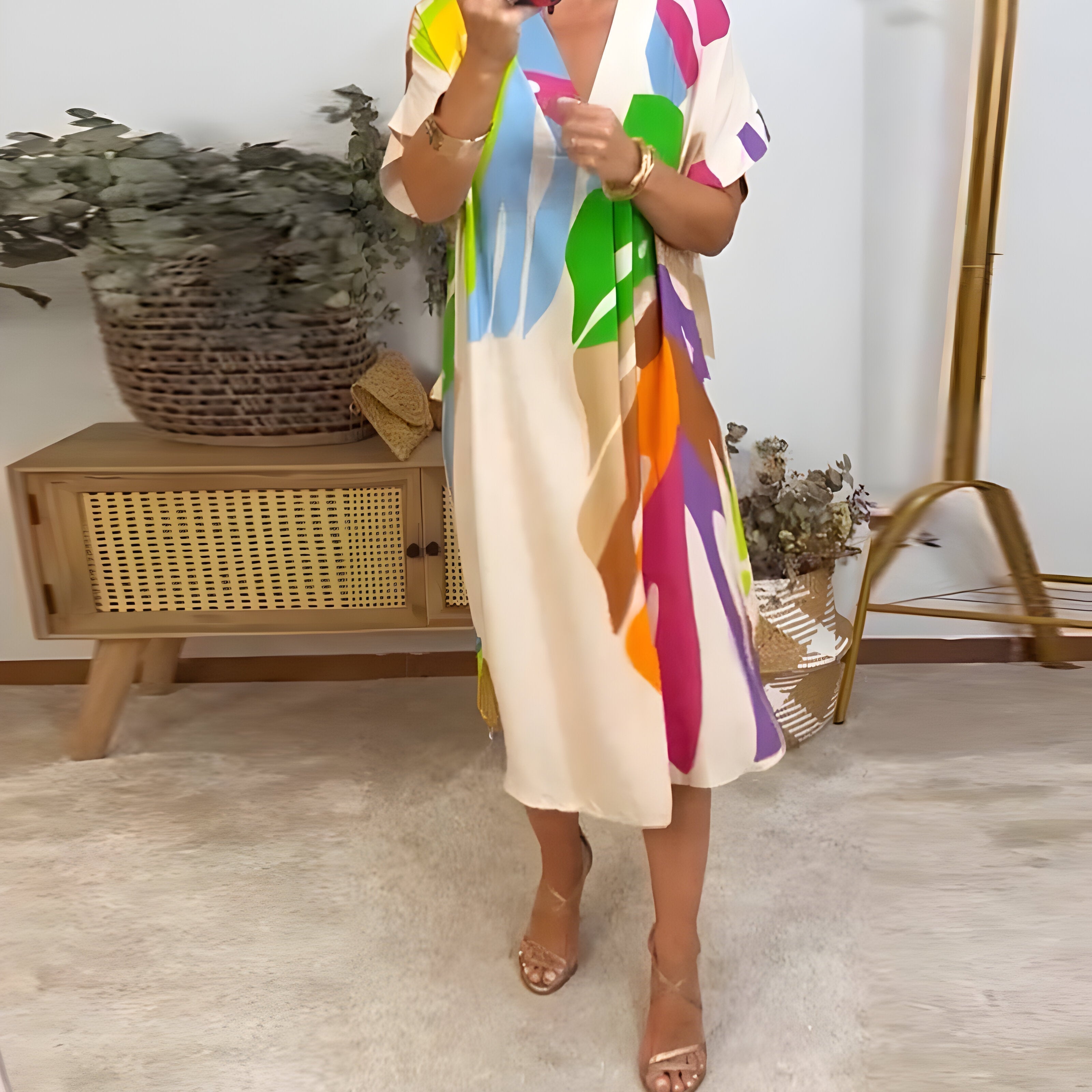 Rianna | Abstract Print Dress