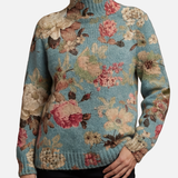 Fainmhainn - Floralblue Highneck Jumper