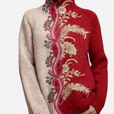 Ceanthuaidh - Embroidered Redcream Jumper