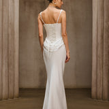 Duyen Sleeveless Corset Maxi Dress In White