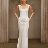 Duyen Sleeveless Corset Maxi Dress In White