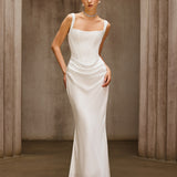 Duyen Sleeveless Corset Maxi Dress In White
