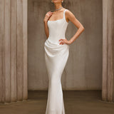 Duyen Sleeveless Corset Maxi Dress In White