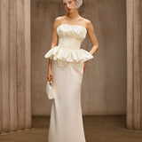 Dysis Strapless Pleated Maxi Dress
