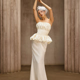 Dysis Strapless Pleated Maxi Dress