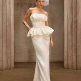 Dysis Strapless Pleated Maxi Dress