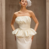 Dysis Strapless Pleated Maxi Dress