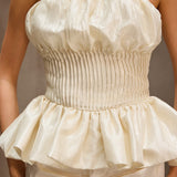 Dysis Strapless Pleated Maxi Dress