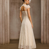 Dyzma Sequin Lace Midi Dress In White