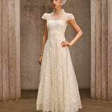 Dyzma Sequin Lace Midi Dress In White
