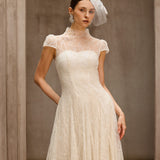 Dyzma Sequin Lace Midi Dress In White