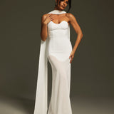 Emine Strapless Draped Bandage Maxi Dress