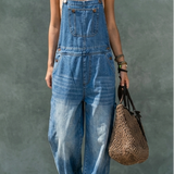 Astrid - Denim-Latzhose mit Elastischem Bund