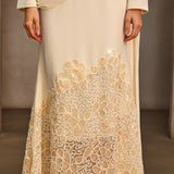 Noxavelle V Neck Draped Sequin Maxi Dress
