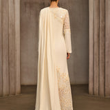 Noxavelle V Neck Draped Sequin Maxi Dress