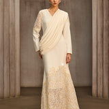Noxavelle V Neck Draped Sequin Maxi Dress