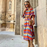 Cassandra | Vibrant Geometric Dress