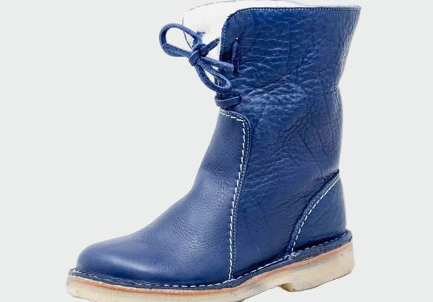 Men's Waterproof Leather Boots with Wool Lining