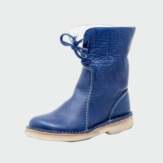 Men's Waterproof Leather Boots with Wool Lining