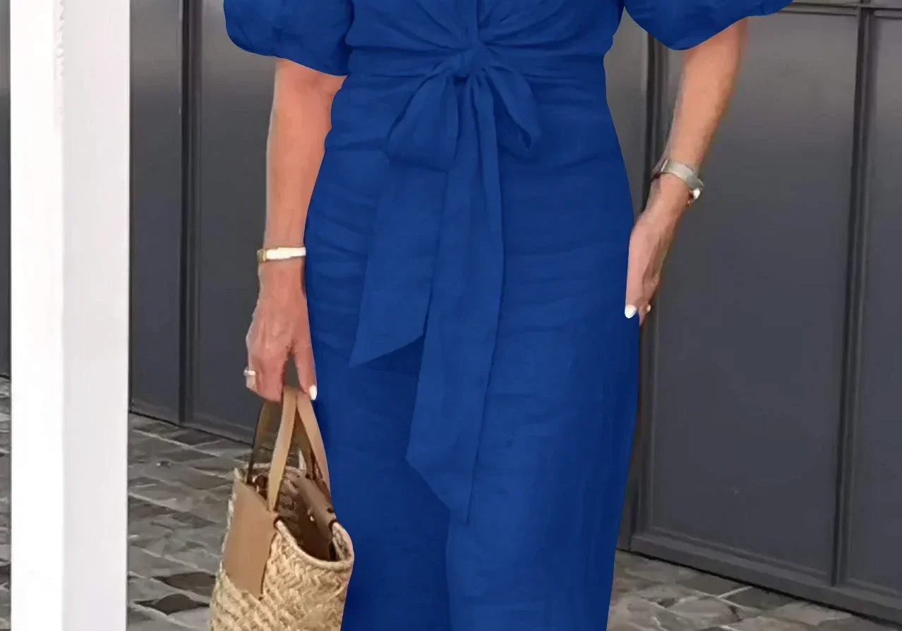 Lynora | Elegant V-Neck Midi Dress