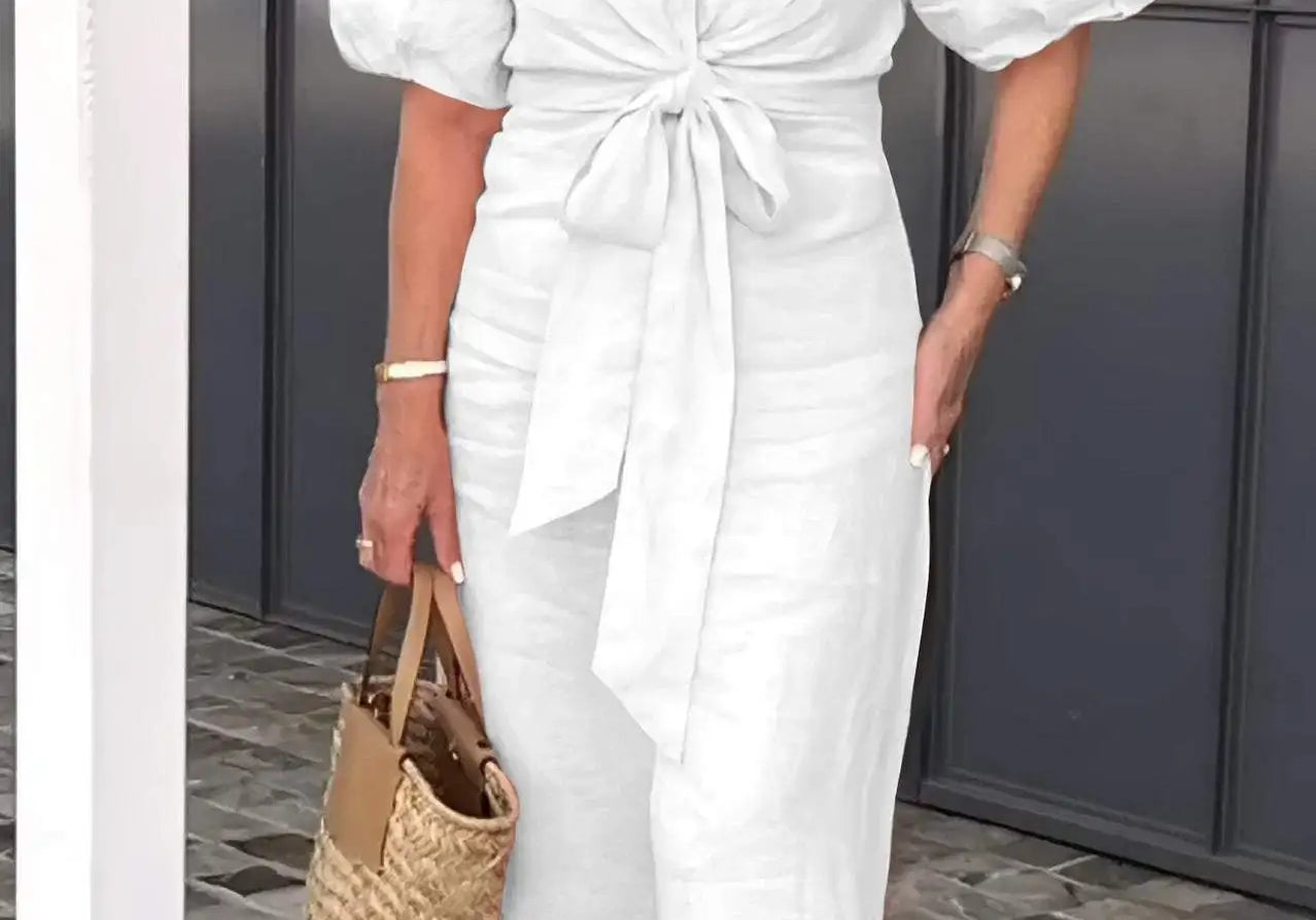 Lynora | Elegant V-Neck Midi Dress