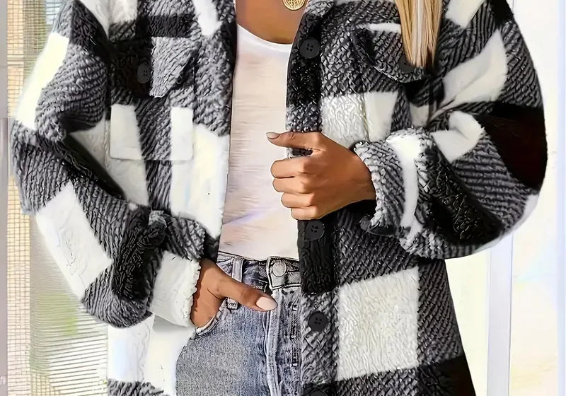 Martin | Elegant Checked Fleece Jacket