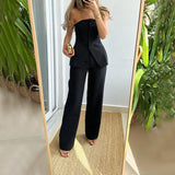 Bria | Sleeveless Buttoned Two-Piece Set