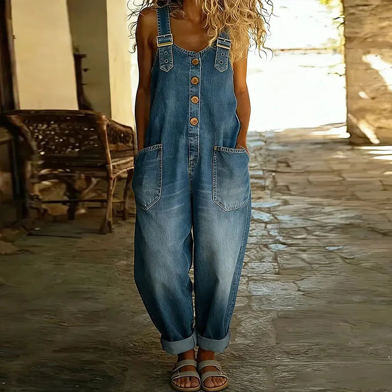 Frieda - Vintage-Kombination aus weichem Baumwollstoff mit Denim-Optik