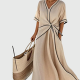 Helena | Side-Draped Maxi Dress