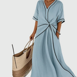 Helena | Side-Draped Maxi Dress