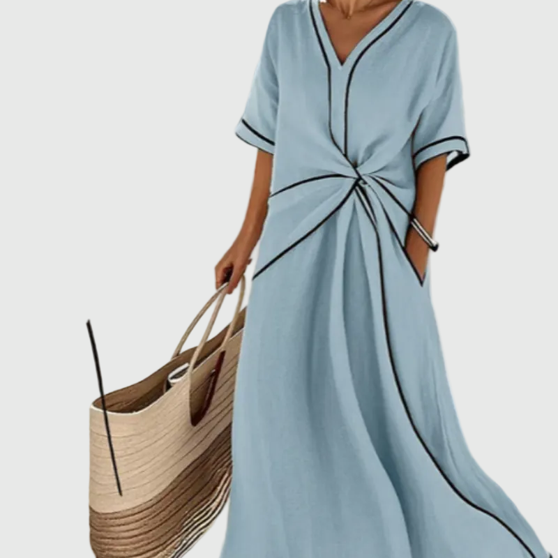 Helena | Side-Draped Maxi Dress