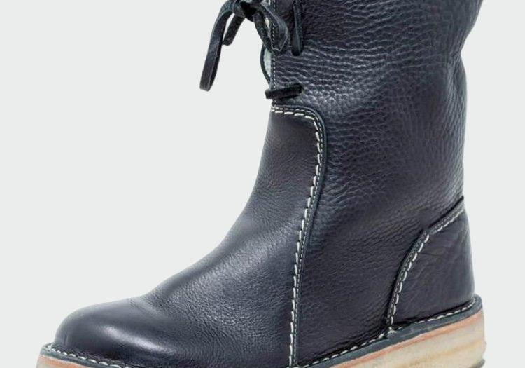 Men's Waterproof Leather Boots with Wool Lining