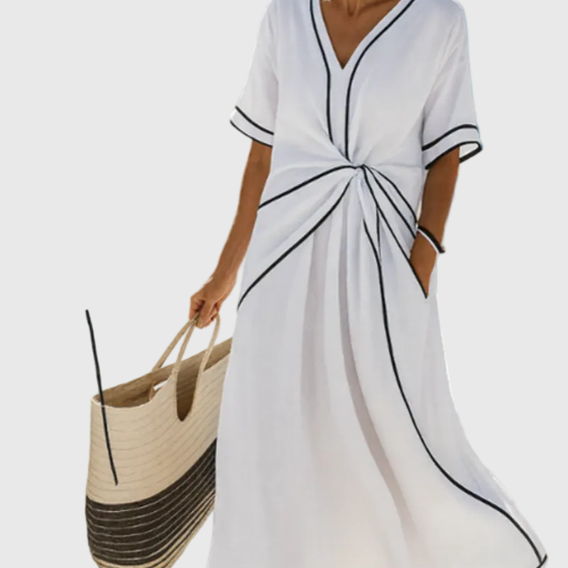 Helena | Side-Draped Maxi Dress