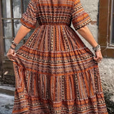 Joraine | Flowing Ethnic Print Dress