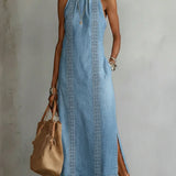 Greta - Denimkleid mit Retro-Spitze