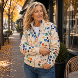 Claudia™ | Cardigan with Watercolor Leaves