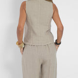 Aira | Buttoned Waistcoat & Wide-Leg Trousers Set