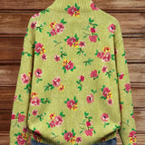 Dagmar™ | Cardigan with Blossoms on Lime