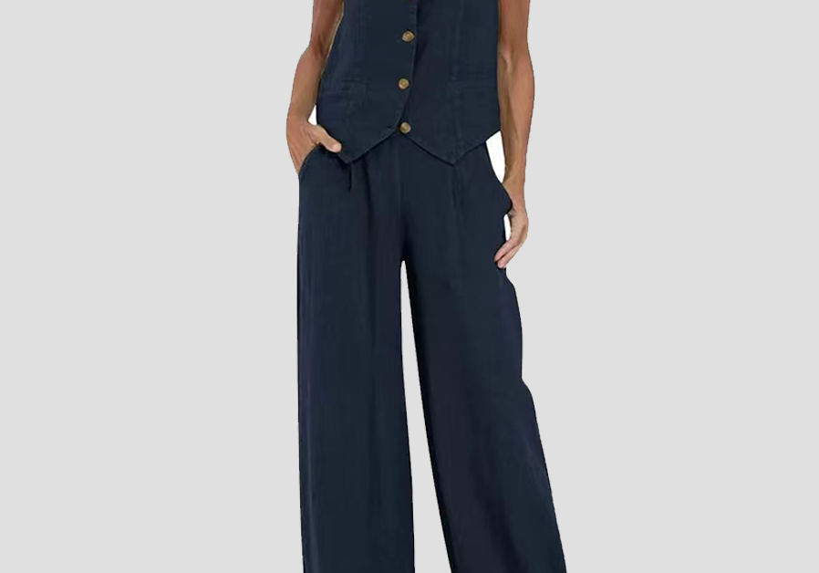 Aira | Buttoned Waistcoat & Wide-Leg Trousers Set