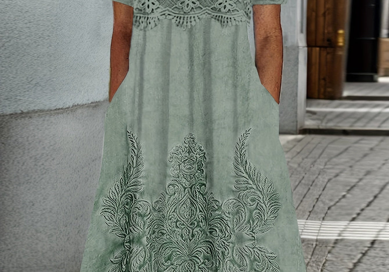 Indigo | Elegant Floral Midi Dress