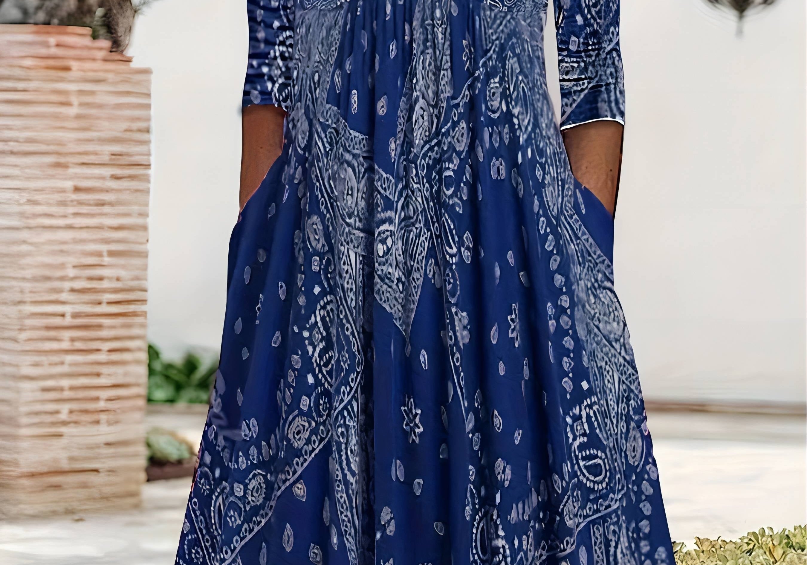 Elowen | Casual Long-Sleeve Midi Dress