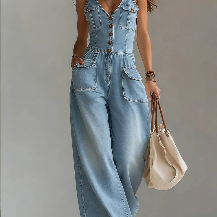 Christiane - Casual Denim Dungarees