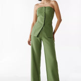 Bria | Sleeveless Buttoned Two-Piece Set