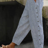 Linaya | Buttoned Striped Trousers