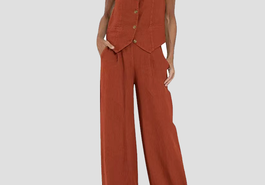 Aira | Buttoned Waistcoat & Wide-Leg Trousers Set