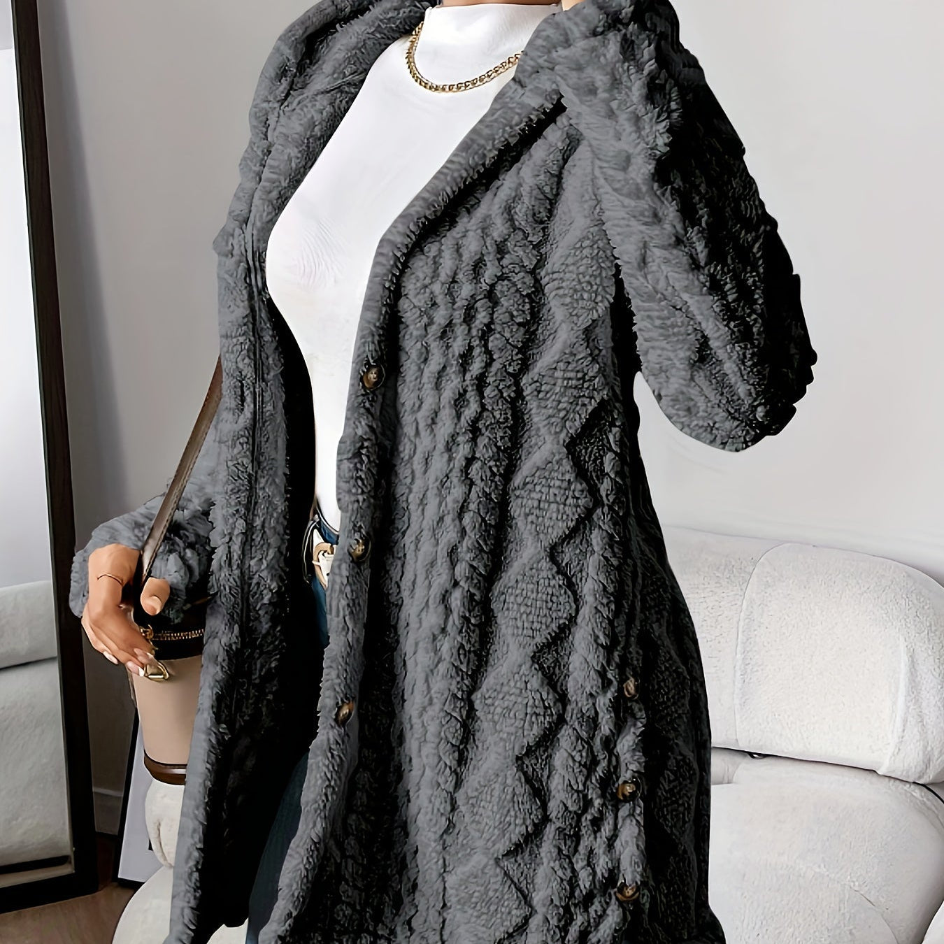 Irene - Fluffy Hooded Coat
