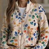 Claudia™ | Cardigan with Watercolor Leaves