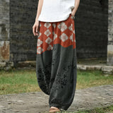 Florence – Wide-Leg Trousers with Orange Floral Print
